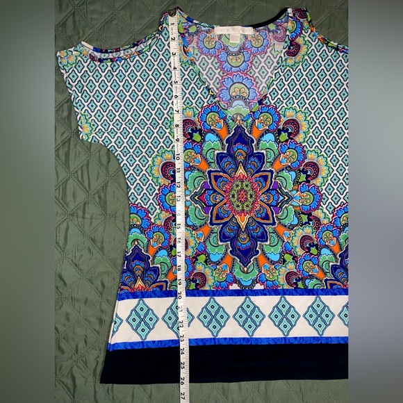 BOSTON PROPER Center-Burst Cold-Shoulder Top, sz XXS (Fits like a Small), NWOT - Picture 4 of 7